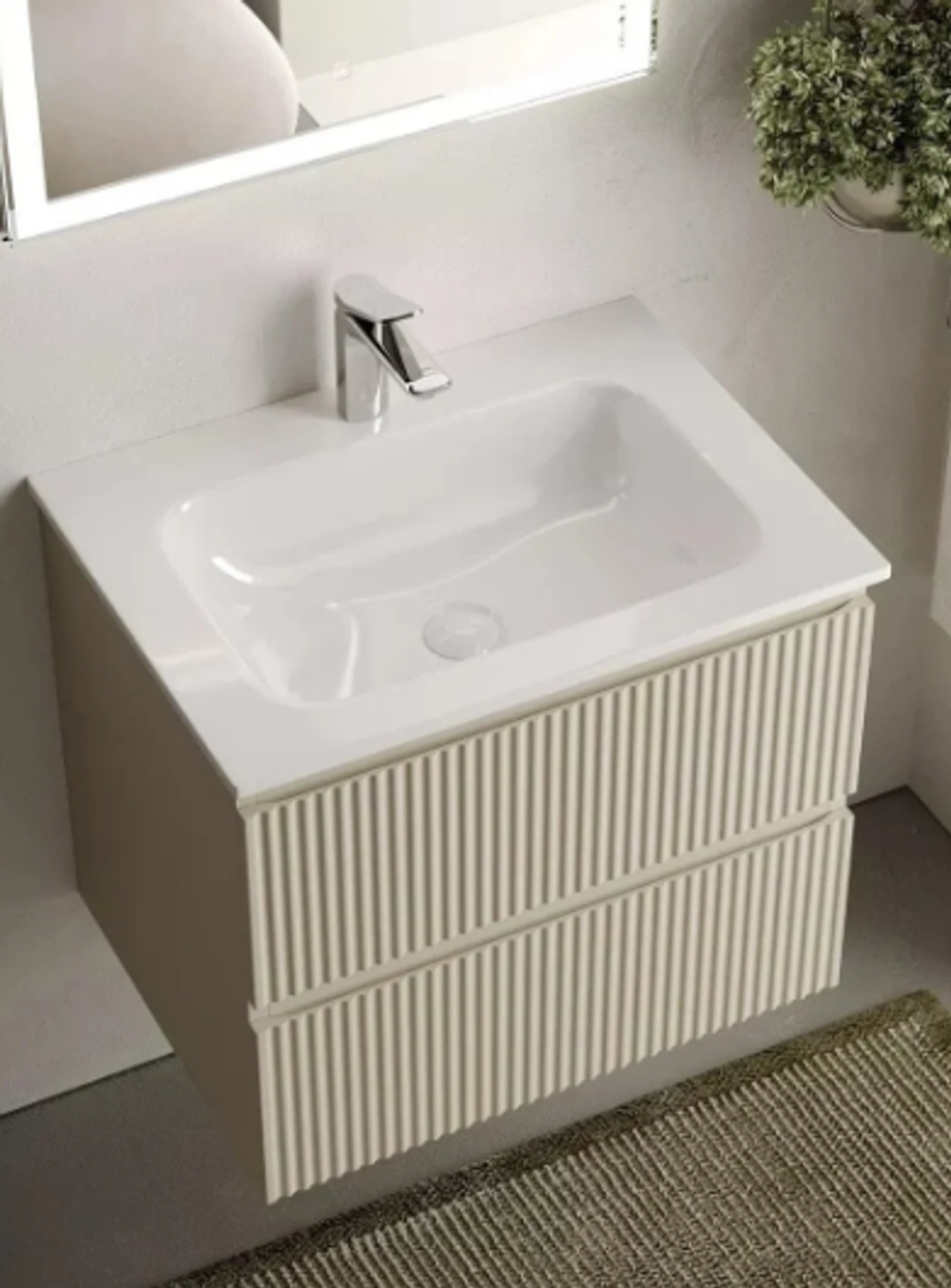 Тумба подвесная SANCOS Snob R 590х445х500, c двумя ящиками оснащенными доводчиками, Beige Soft , арт.SNR60CE