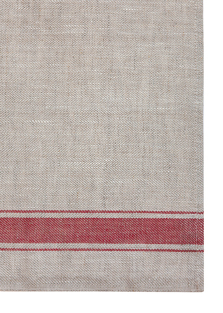 Полотенце кухонное 50х70 Luxberry Kitchen Towel натуральный-красная полоса