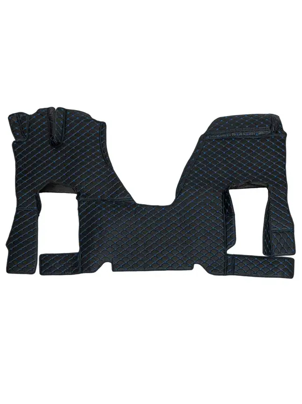 Ковры 3D SHACMAN X6000 (экокожа, черный, синяя строчка)