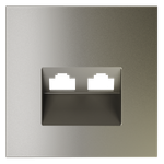 Накладка для розетки компьютерной двойной RJ45+RJ45 кат.6, S70 (шелк)