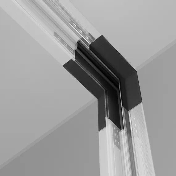 Коннектор угловой внутренний Exility встраиваемый под ГКЛ 9,5мм, черный Technical tra034cl-42b
