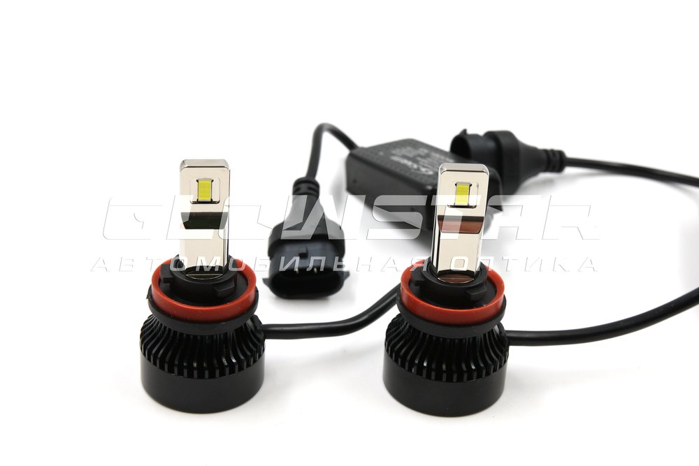 Светодиодные лампы H8/H9/H11/H16 Sariti K5 с обманкой, с вентилятором, 5500K, 12V, 50W (комплект, 2шт)