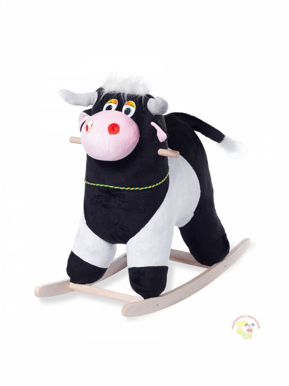 Качалка мягкая Тутси "Корова" (черный/белый), 280-2008