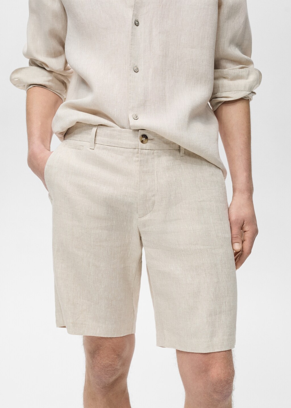 Бермуды slim fit 100% лен