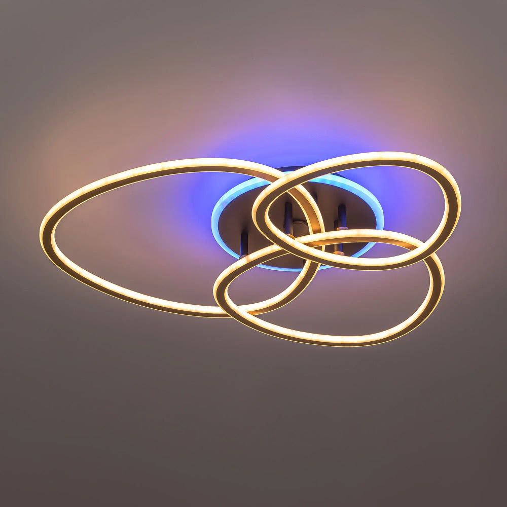 Citilux TRIO CL215B132 Люстра потолочная с пультом Черный+Золото