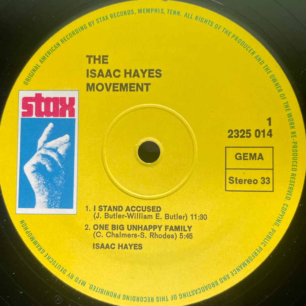 Isaac Hayes ‎– The Isaac Hayes Movement (Германия 1971г.)