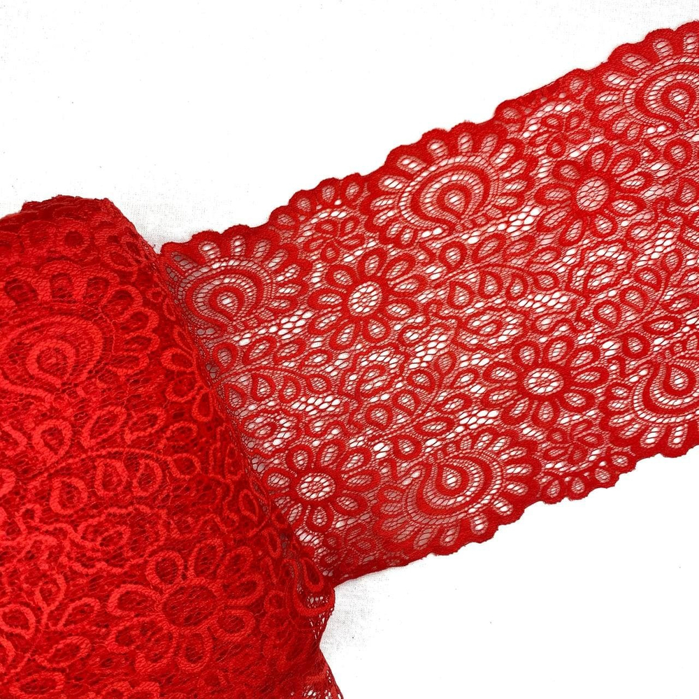 Кружево эластичное красное 18,5 см