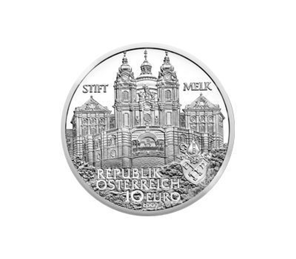 10 евро 2007 Австрия. Аббатство Мельк. Серебро