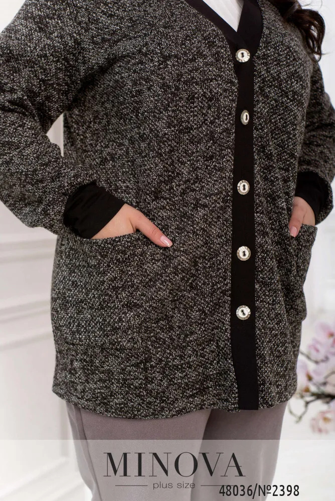 Кардиган 2398-черный-белый Minova