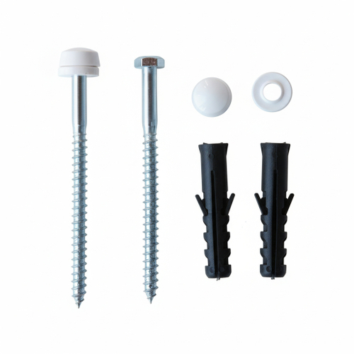 Крепеж для унитаза к полу "Б-90" колпачки белые (шуруп 6*90 шестигран.гол.)  (Тула)