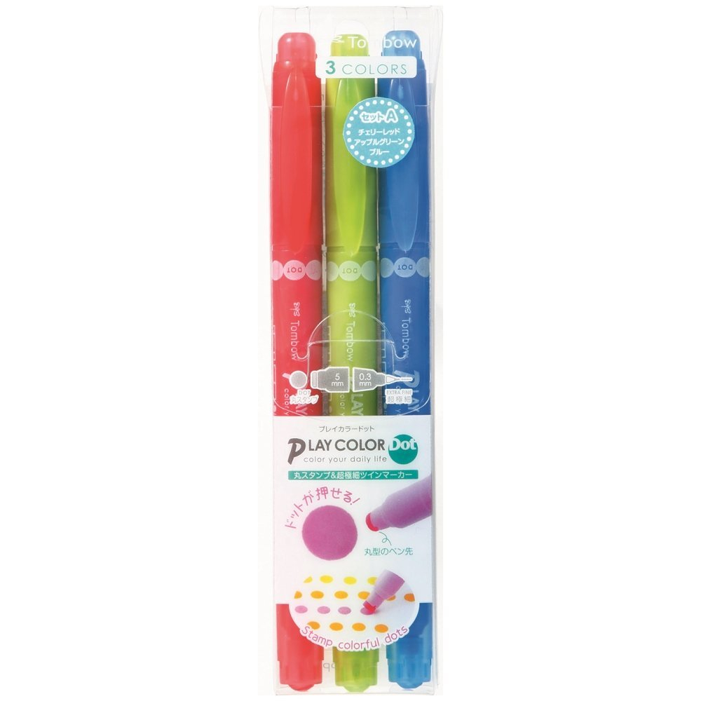 Tombow Play Color Dot: набор A - 3 цвета