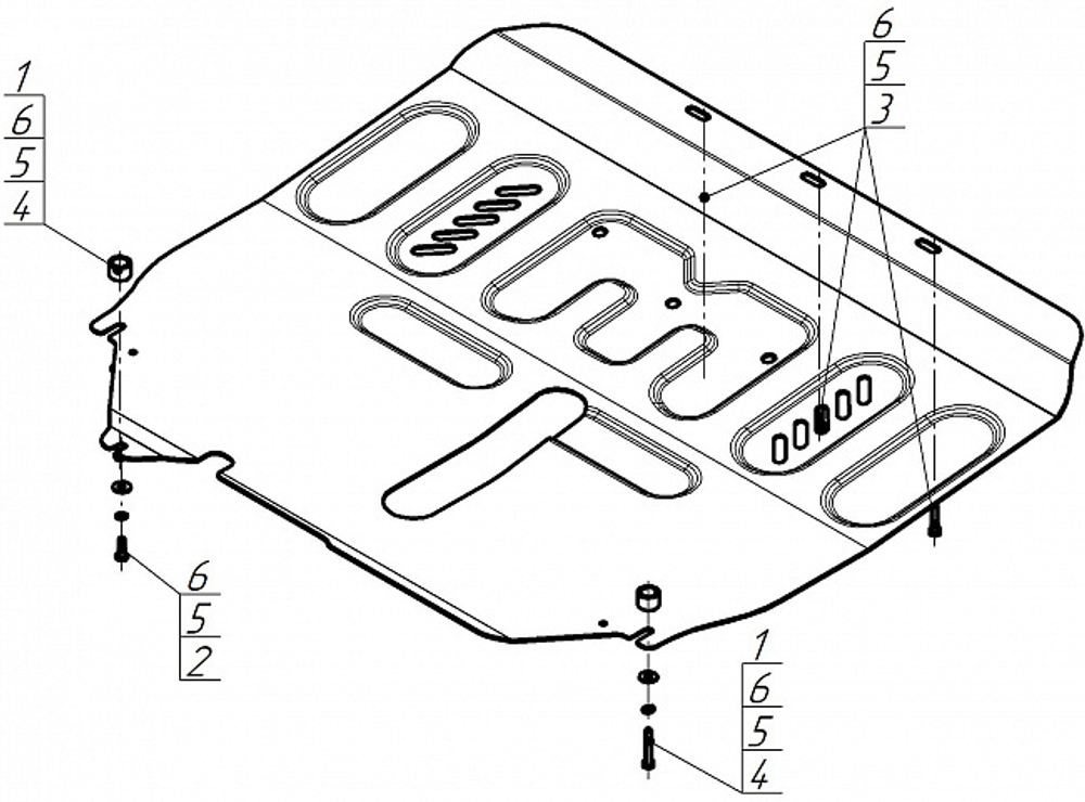 Усиленная защита картера двигателя и КПП (2 мм, сталь) для Dongfeng 580 2018-2023 Motodor.78601
