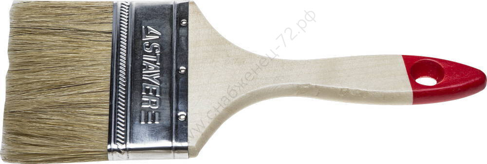 STAYER Universal 100 мм, 4″ светлая натуральная щетина, деревянная ручка, Плоская кисть, STANDARD (0101-100)