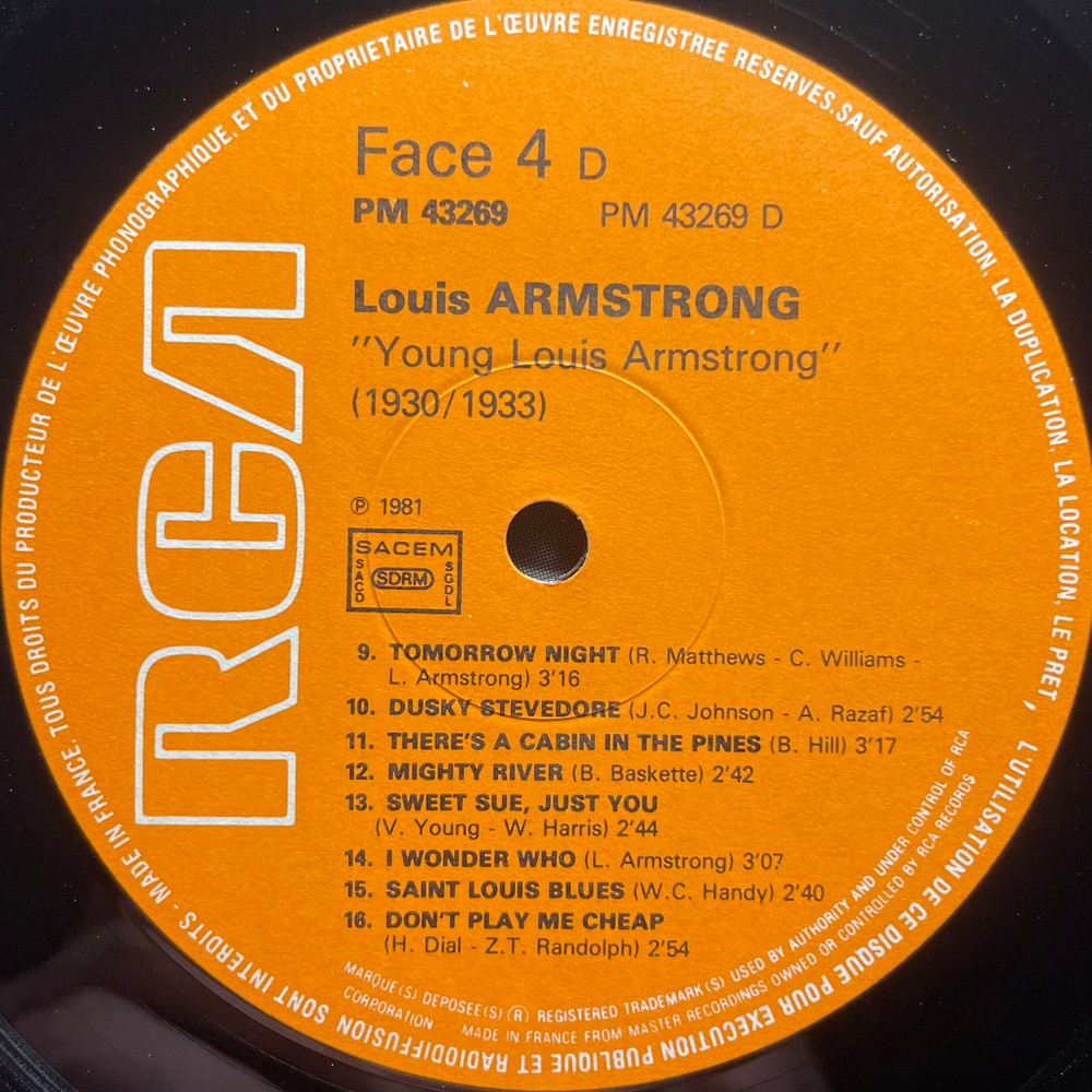 Louis Armstrong ‎– Young Louis Armstrong (1930-1933) 2LP (Франция 1981г.)