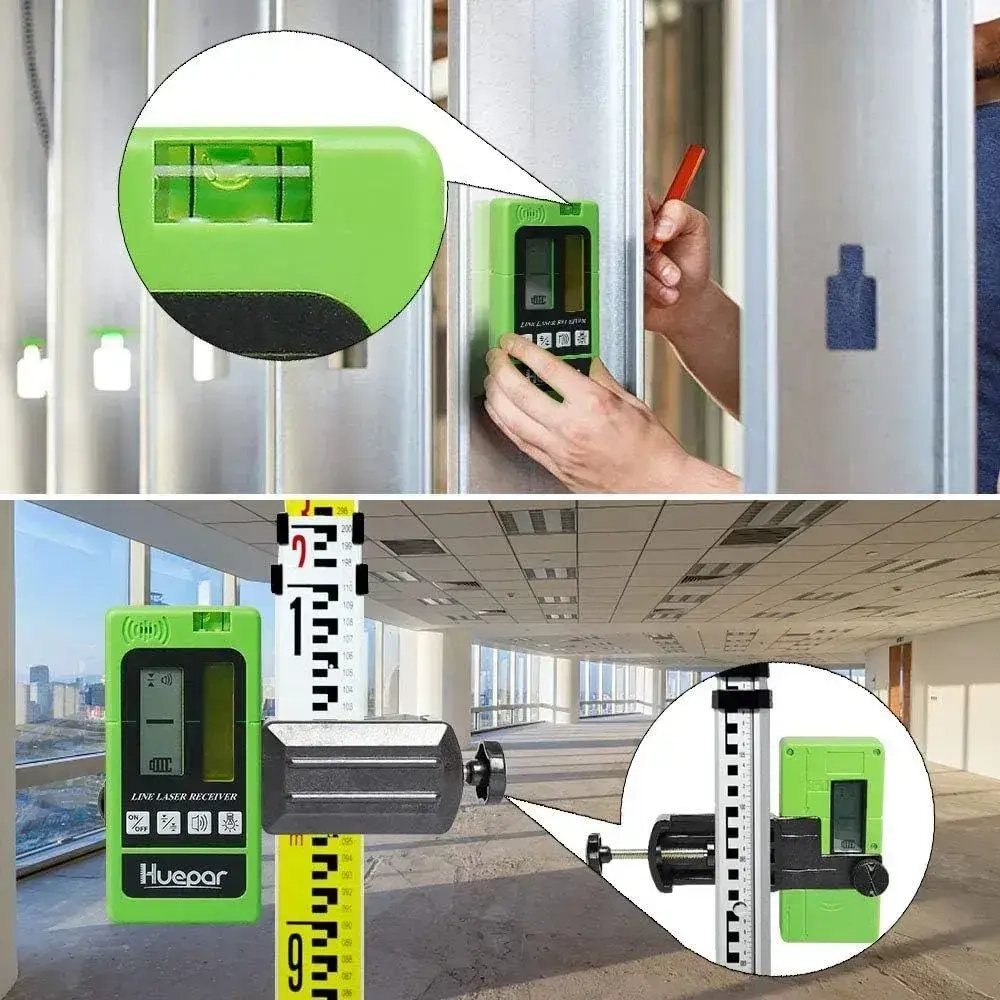 Приёмник уловитель луча Huepar LR-5RG на лазерный уровень/нивелир