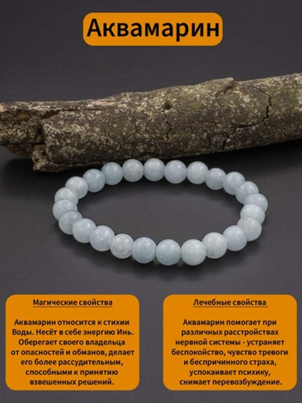 Женский браслет из натурального Аквамарина