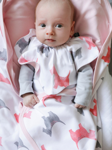 Плед 2-х сторонний LooJoo Собачки / Пудра