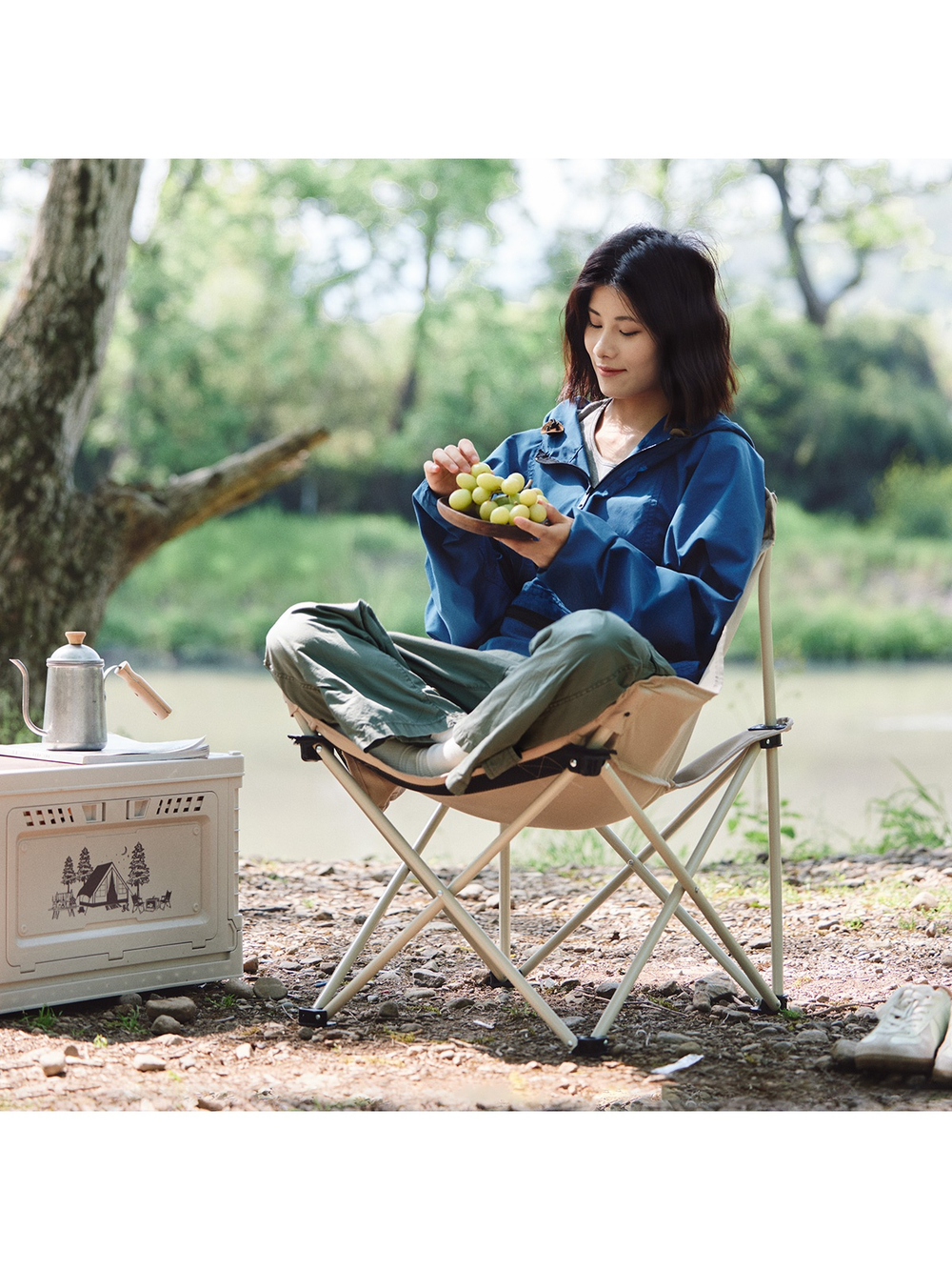 Кресло туристическое Naturehike Stellaluna T01 складное, 48х48х74 см, до 110 кг, бежевое