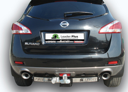 Фаркоп(прицепное) Лидер-Плюс для NISSAN MURANO (Z51) 2010-2015 (С НЕРЖАВЕЮЩЕЙ ПЛАСТИНОЙ)(паспорт и сертификат в комплекте)(без электрики)N118-F(N)