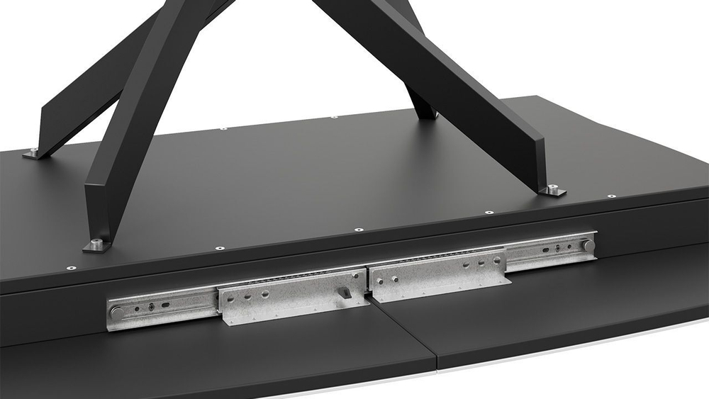 Стол кухонный обеденный раздвижной Черный муар/Стекло матовое черный мрамор 134(173)х90х75 см