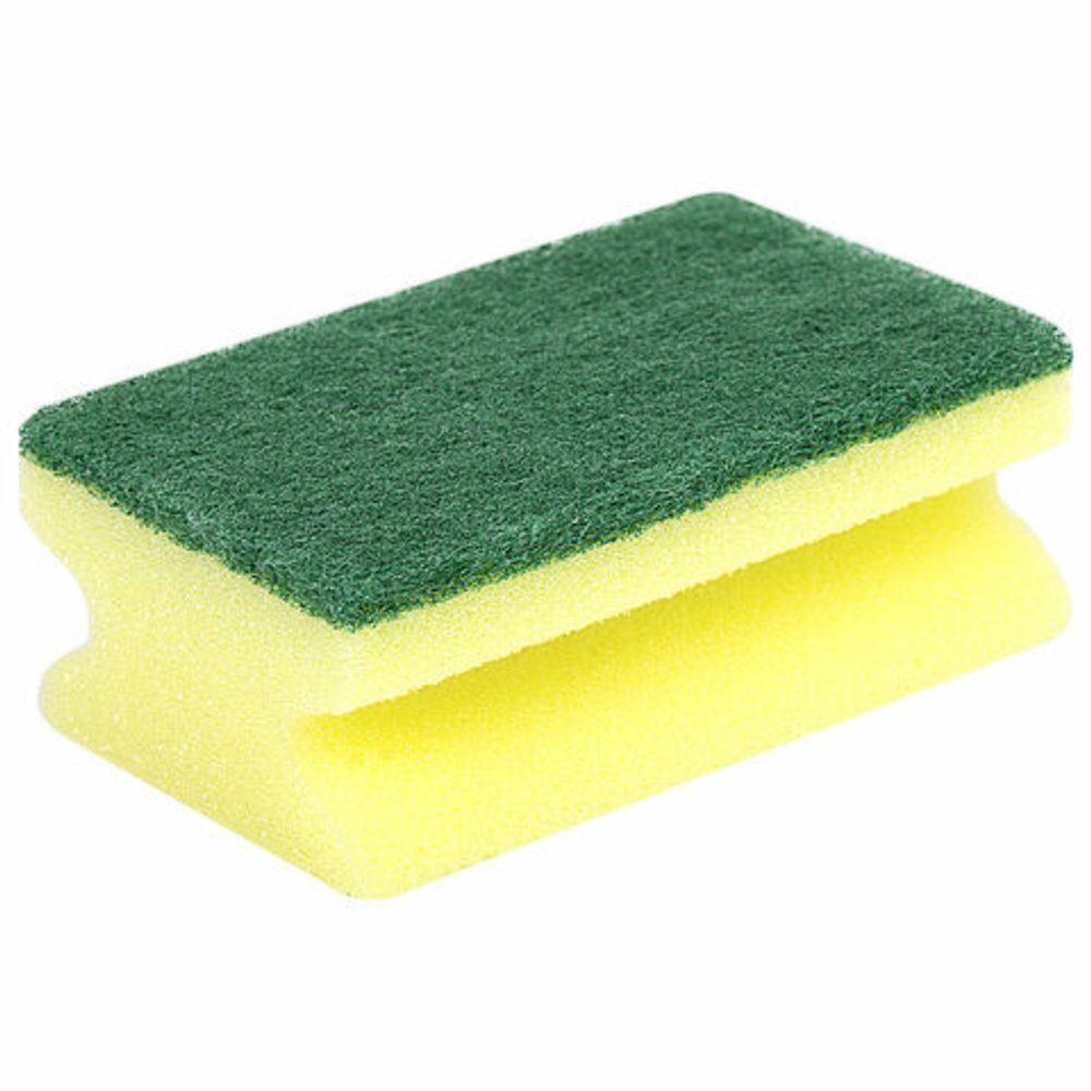 Губки бытовые MAXI, 42х96х64 мм, КОМПЛЕКТ 2 шт., поролон/абразив профильные, для посуды, LAIMA, К0015, 601557