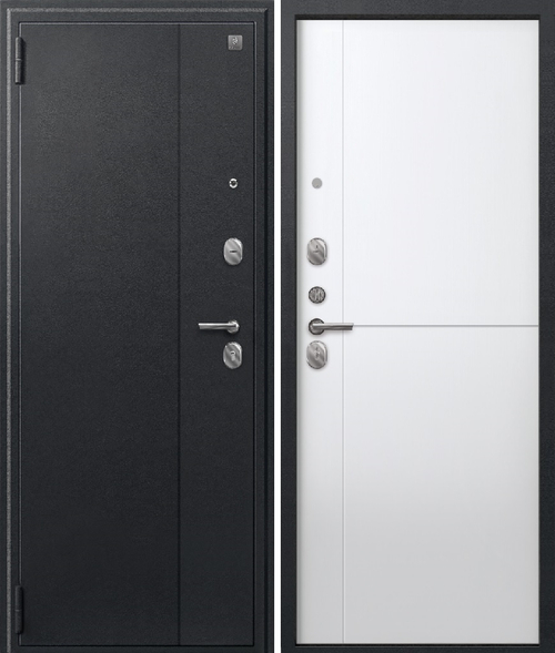 Входная дверь SEZAM A-05 Чёрный сатин - Кашемир белый