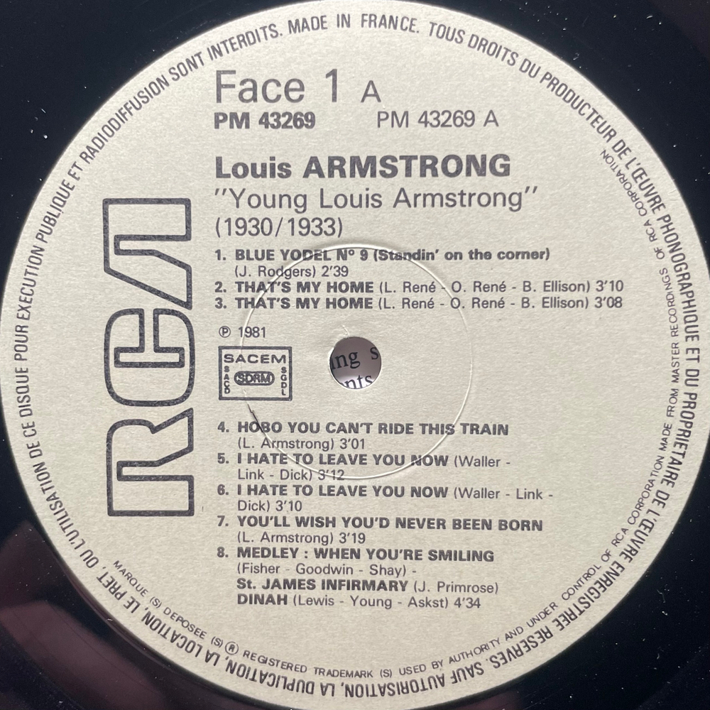Louis Armstrong ‎– Young Louis Armstrong (1930-1933) 2LP (Франция 1981г.)