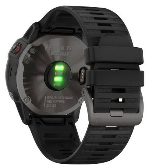 Умные часы Garmin Fenix 6X Sapphire DLC, серый/черный