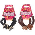 Резинки для волос 2шт «ФАНТЕЭГРО», мишки, цвет черный, молочный и коричневый, d-5.5см (Кокетка)