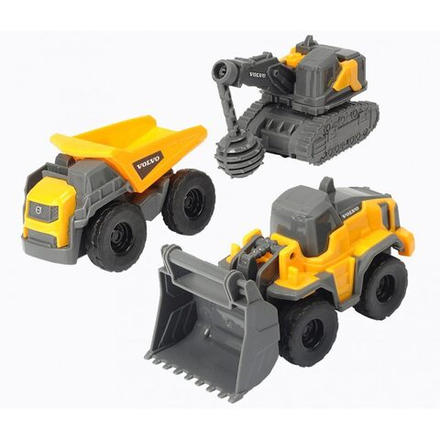 Dickie Construction - Volvo Construction Vehicles 3-Pak Bulldozer, Самосвал, Бульдозер 3722009 A