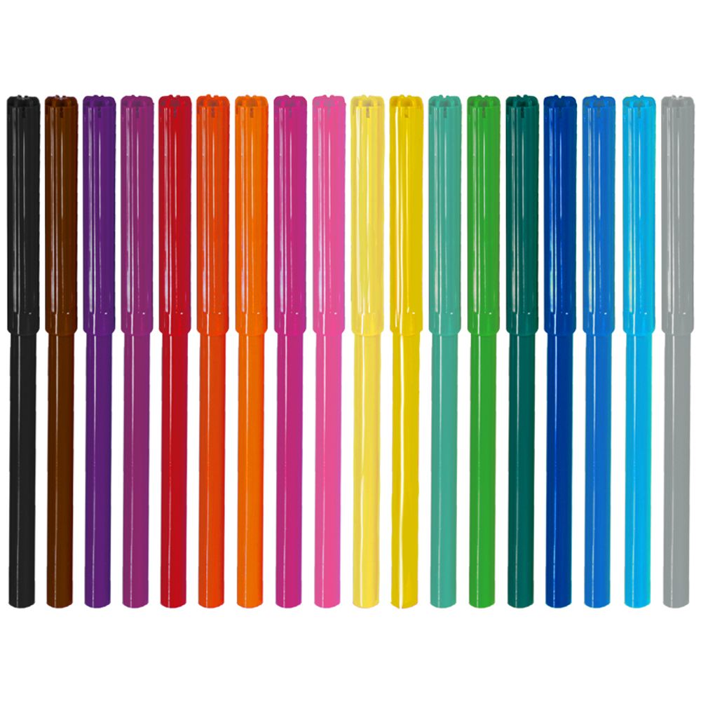 Фломастеры 18 цветов Спейс Милые зверушки, смываемые, картонная упаковка