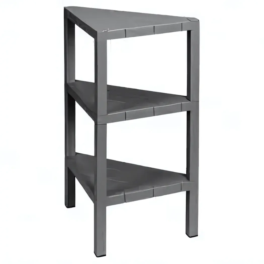 Этажерка угловая напольная NATURE Серый 33*33*72,5 см