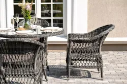 "Дольче" обеденная группа из искусственного ротанга, цвет графит