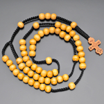 В наличии! Мужские деревянные бусы с крестом Rico La Cara AMX000741