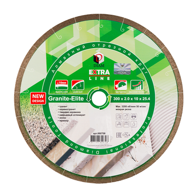 Алмазный отрезной круг DIAM GRANITE-ELITE 300/25,4 мм EXTRA LINE 000706