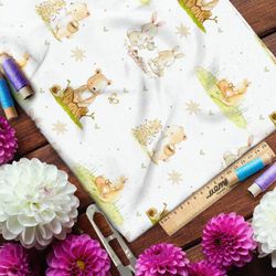 Ткань ниагара добрые животные в лесу со своей семьёй