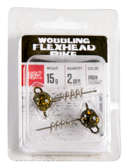 Груз-головки спираль LJ 3D BBS Series Wobbling Flexhead Pike 15г, цвет 003, 2шт.
