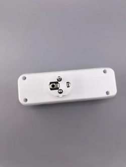 Тройник для розетки электрический с выключателем на 3 гнезда, Разветвитель в розетку 220 плоский с заземлением белый 16А