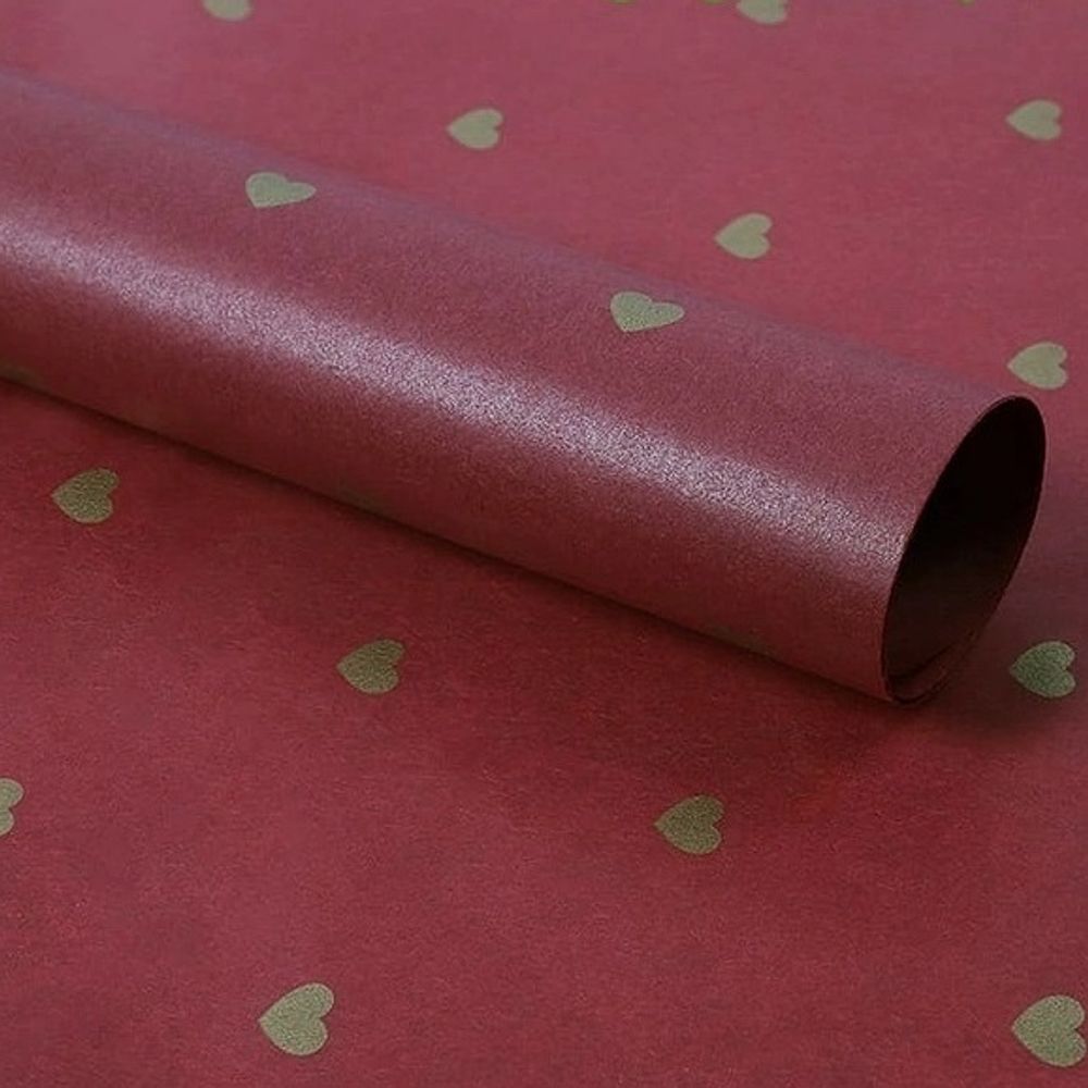 Тишью 50*70*28л Сердце/ЗОЛОТО НА БОРДО