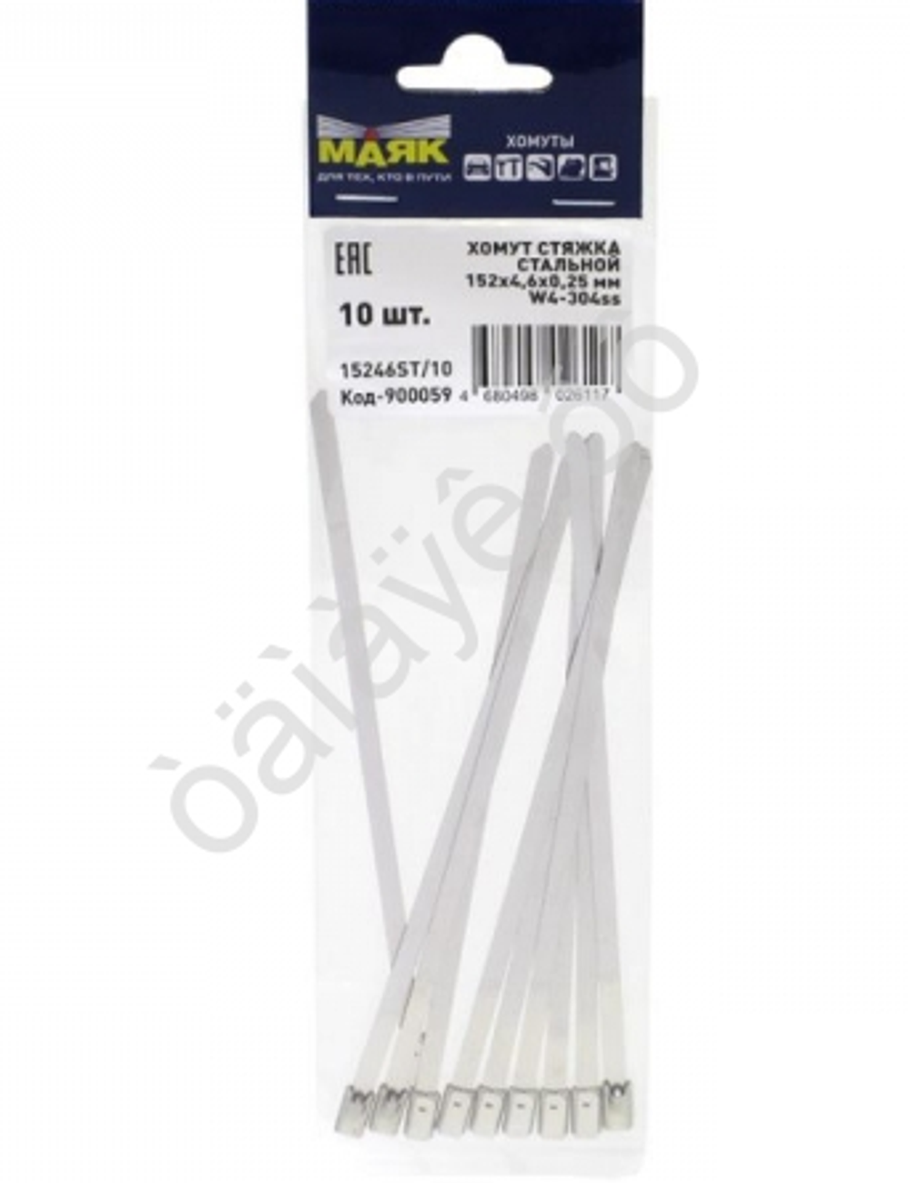 Хомут Шрус стяжка стальной 152x4,6 "Маяк" W4-304ss (уп10шт) #900059