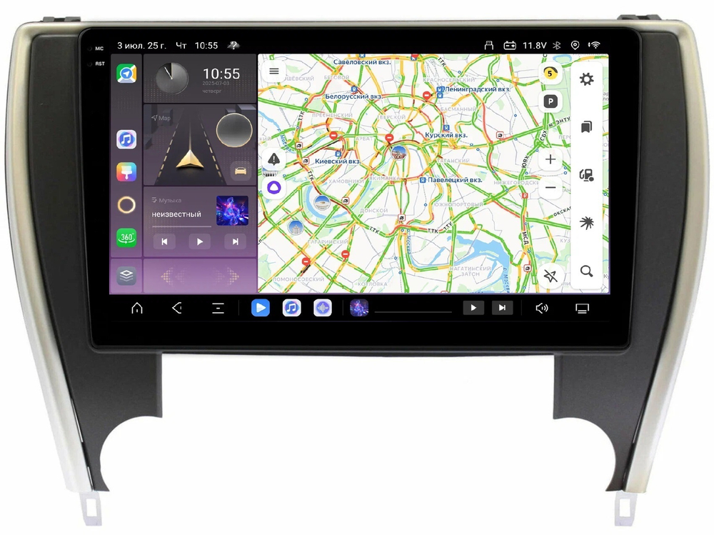 Магнитола для Toyota Camry 2014-2018 (USA) - Carmedia SF-1608A QLed+2K, Android 13, TS20, CarPlay, 4G SIM-слот