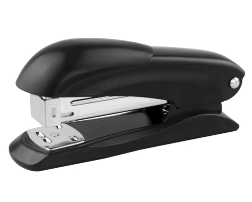 Степлер №24/6, 26/6 Qredo, до 25 листов, пластиковый корпус, антистеплер, черный