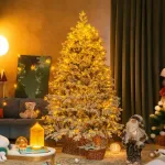 Заснеженная елка с гирляндой «Аляска» (Литая+пвх) 3 м