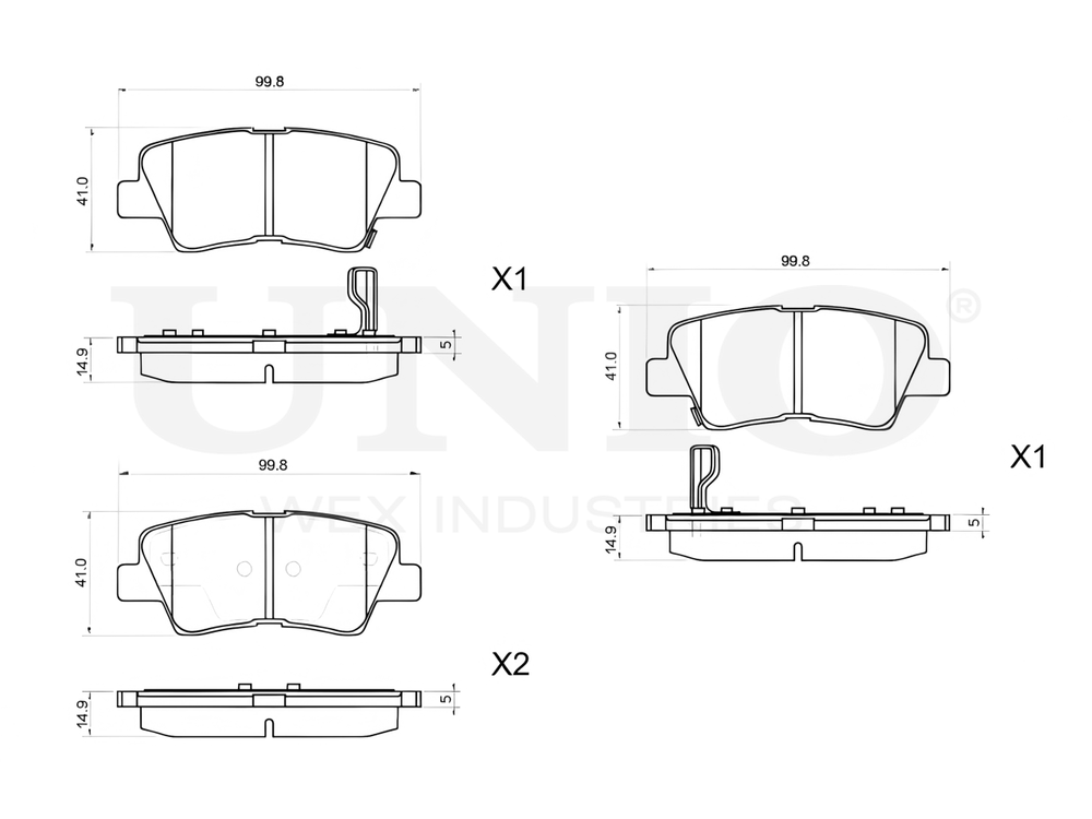 Колодки тормозные диск. задние UNIO BRP-20353