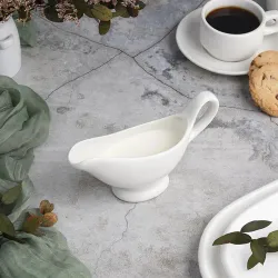 Соусник 125 мл 15,2*4,9 см с ручкой белый фарфор P.L. Proff Cuisine [8]