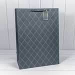 Пакет подарочный 40х55х20см "Ромбы" с тиснением (Микс)