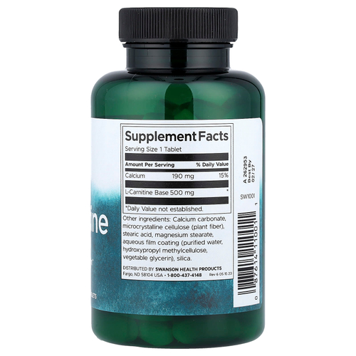 Swanson, L-карнитин, 100 таблеток