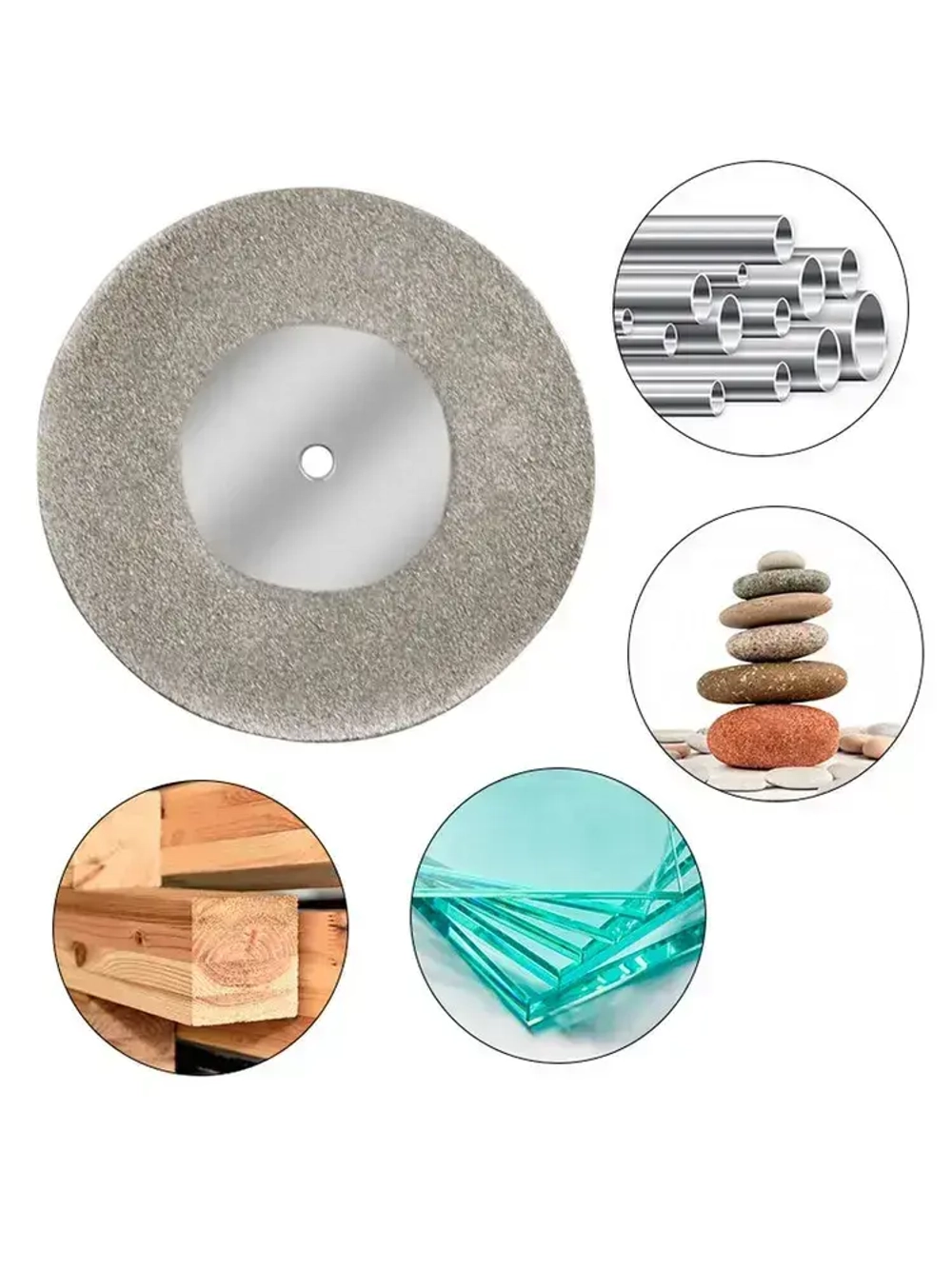 Диски алмазные для гравера 40 мм 10 шт. 2 оправки в комплекте