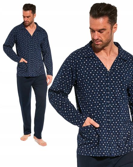 Пижама мужская на пуговицах с длинным рукавом и брюками Cornette 114/56