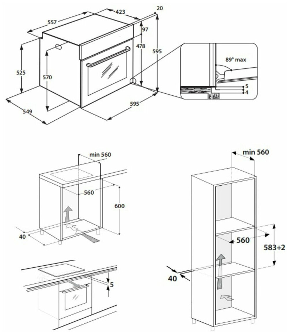 Встраиваемый электрический духовой шкаф Whirlpool OAS KP8V1SW IX